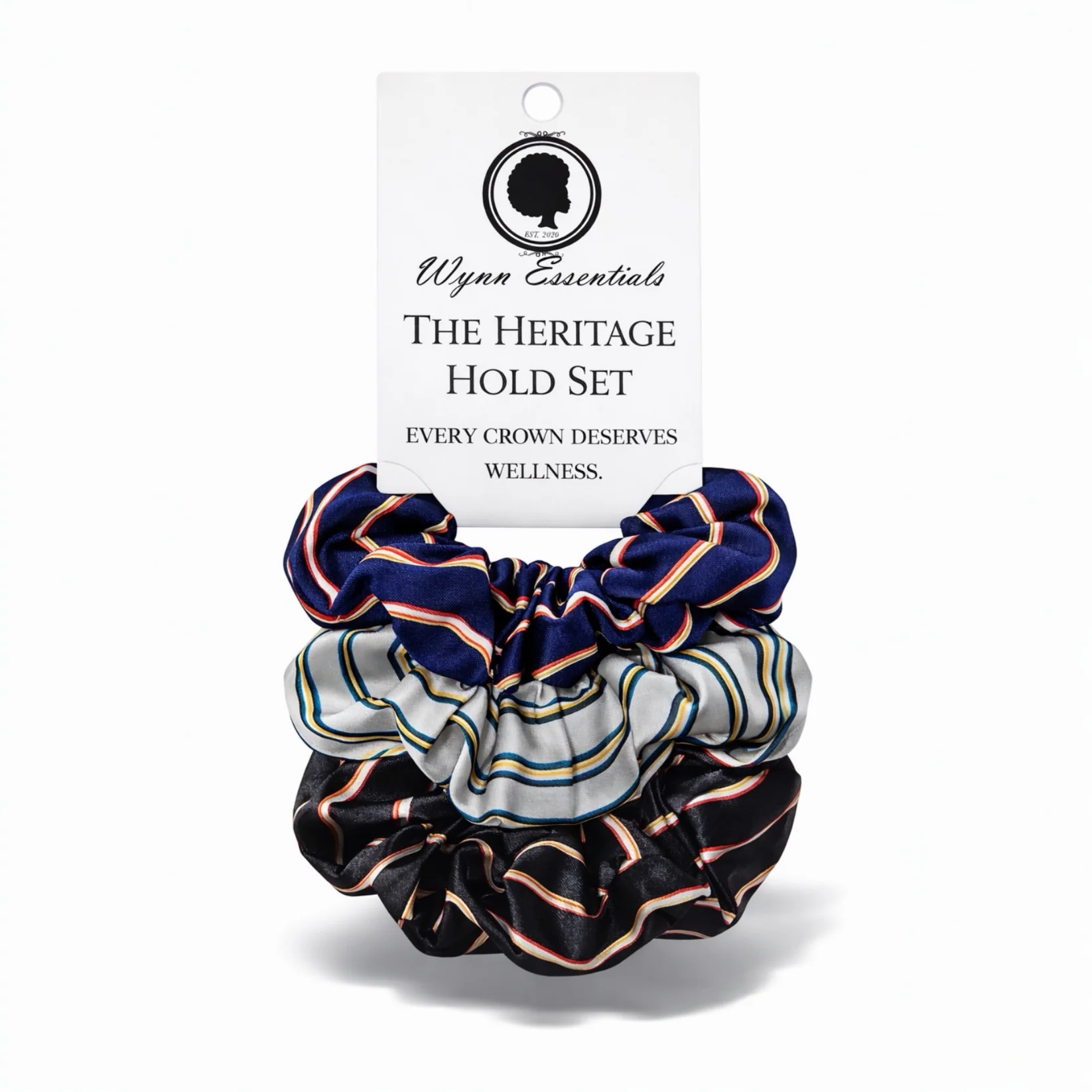 Heritage Hold scrunchie set packaging detail